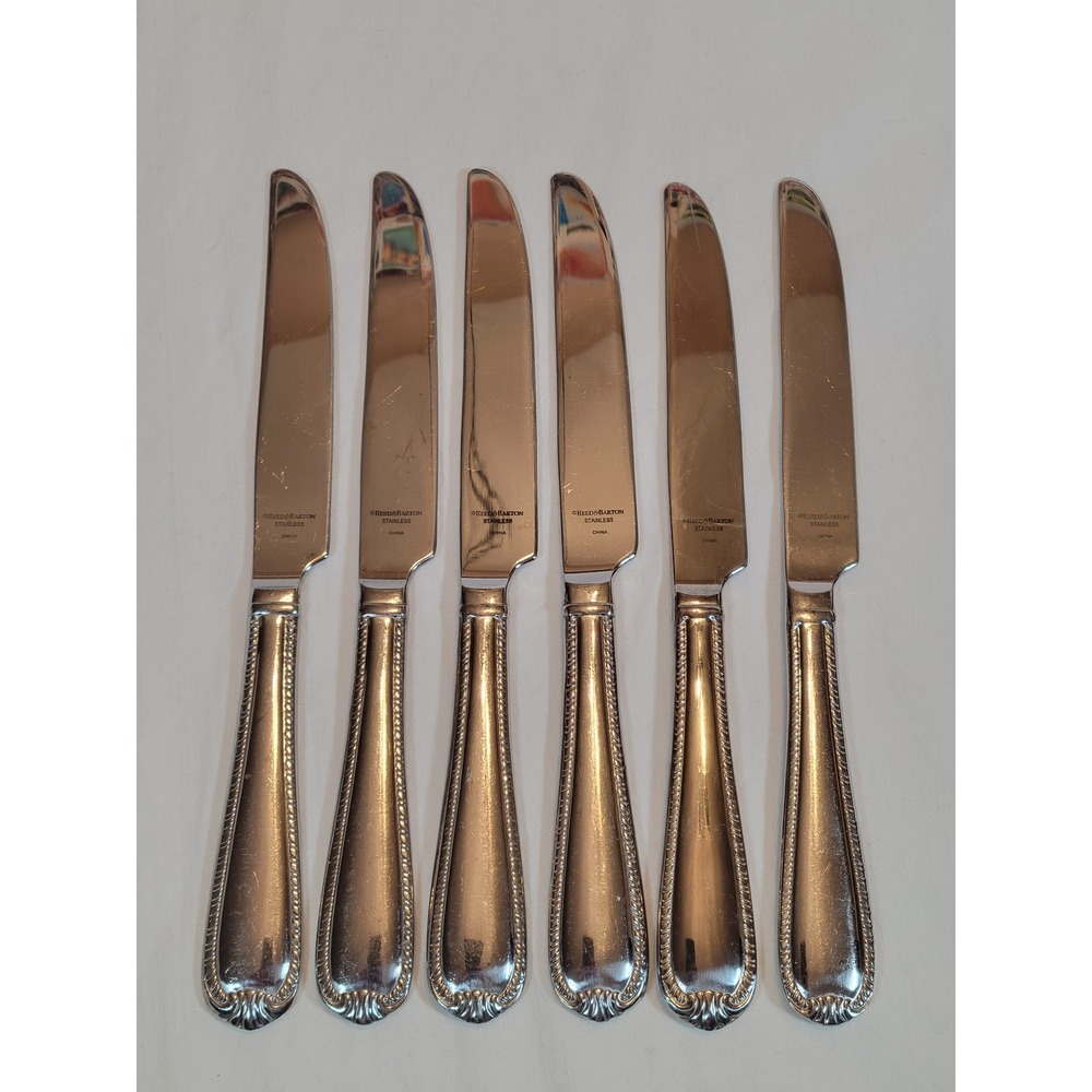 Reed & Barton‎ Dinner Knives 6pc Domain 9.25in 18/10 Stainless Steel